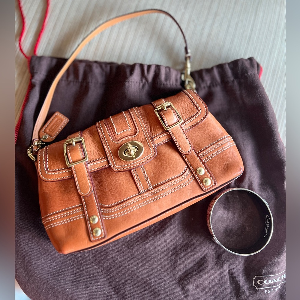 Coach Leather Wristlet/Bangle Set